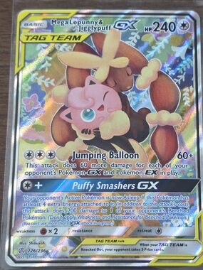 Pokemon TcG Tag Team Mega Lopunny & Jigglypuff GX Cosmic Eclipse 226/236 Card